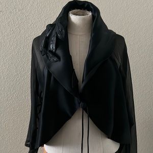 Bolero jacket black color sheer sleeves and back  custom made good condition